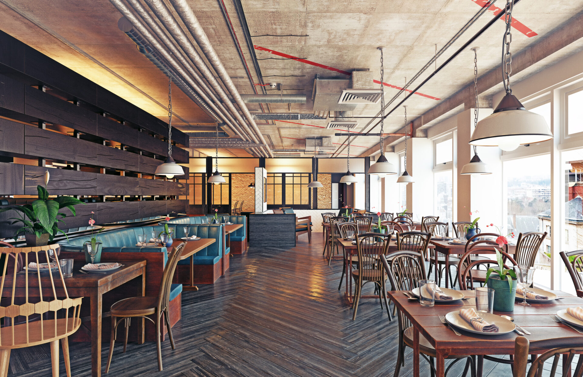 modern restaurant interior design.